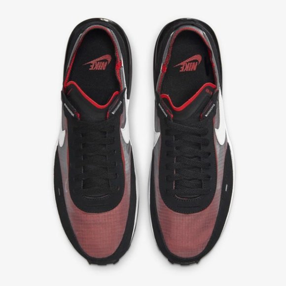 Nike Waffle One SE Black, Red, Grey and White Mesh Trainer Runner Running Shoe - Picture 4 of 12